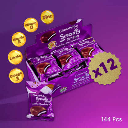 Chocovita Carton – 12 Display Boxes (144 pcs) | Vitamin Fortified Snack for Kids – Smarty Snacks